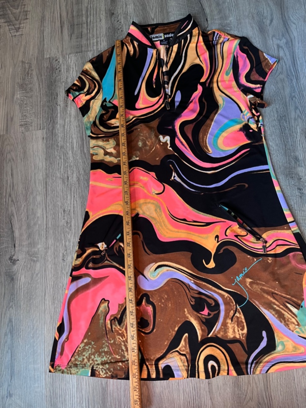 JAMIE SADOCK Stretch Athletic Casual Golf Dress Pocket Medium EUC⛳️ abstract - Picture 5 of 9